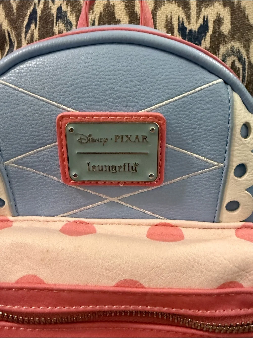 Loungefly Disney•Pixar Pastel Blue and Pink Polka Dot Kids Mini Backpack